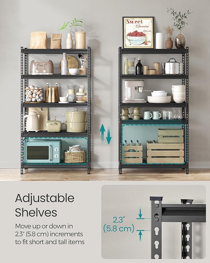 SONGMICS 5-Tier Storage Shelves, Heavy-Duty Garage Shelving, Adjustable - Image 7