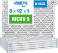 Aerostar 8x12x1 MERV 8 Pleated Air Filter, AC Furnace Air Filter, 6 Pack by AirFiltersDelivered