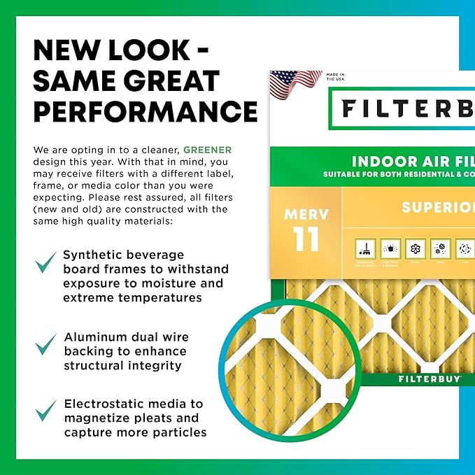Filterbuy 20x32x1 Air Filter MERV 11 Allergen Defense Replacement, - Image 3