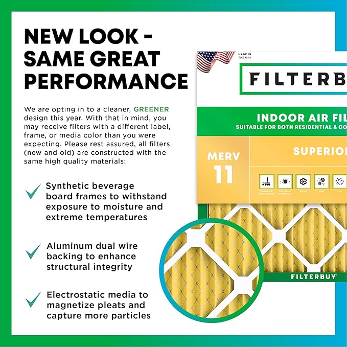 Filterbuy 14x25x4 Air Filter MERV 11 Allergen Defense Replacement, - Image 3