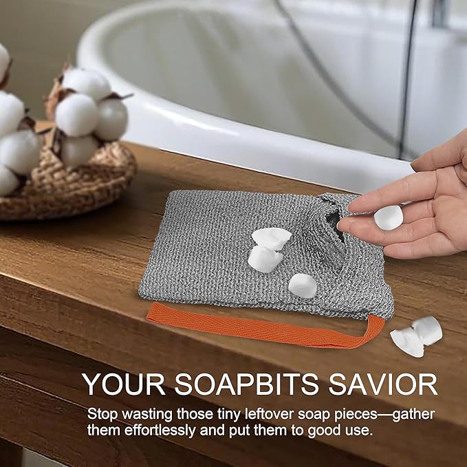 2 Pack Soap Bag Deep Roughness, Bar Soap Pouch Saver Pocket, Exfoliating Body - Image 4