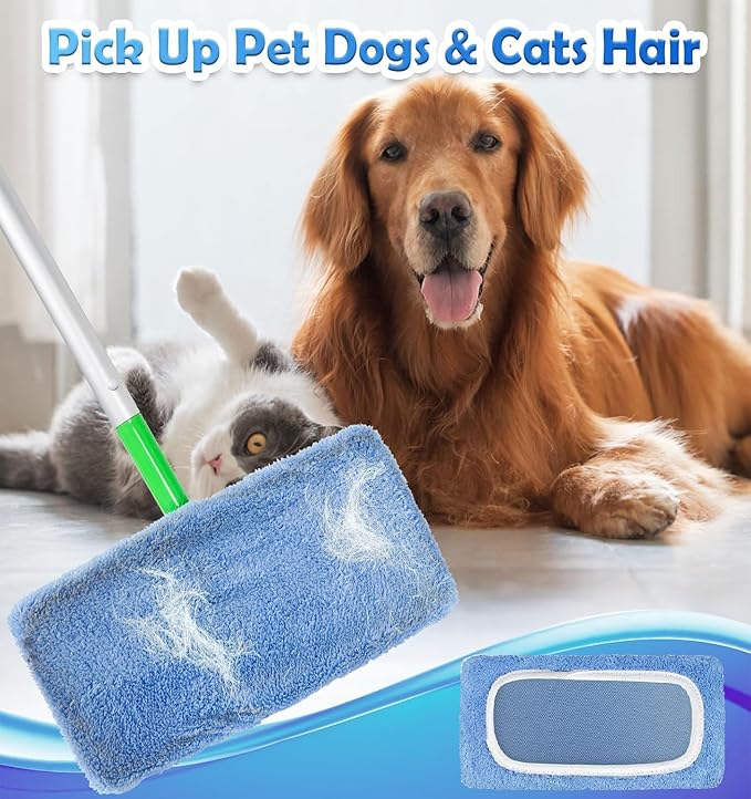 Reusable Microfiber Mop Pads Washable Wet Pads Compatible - Image 2