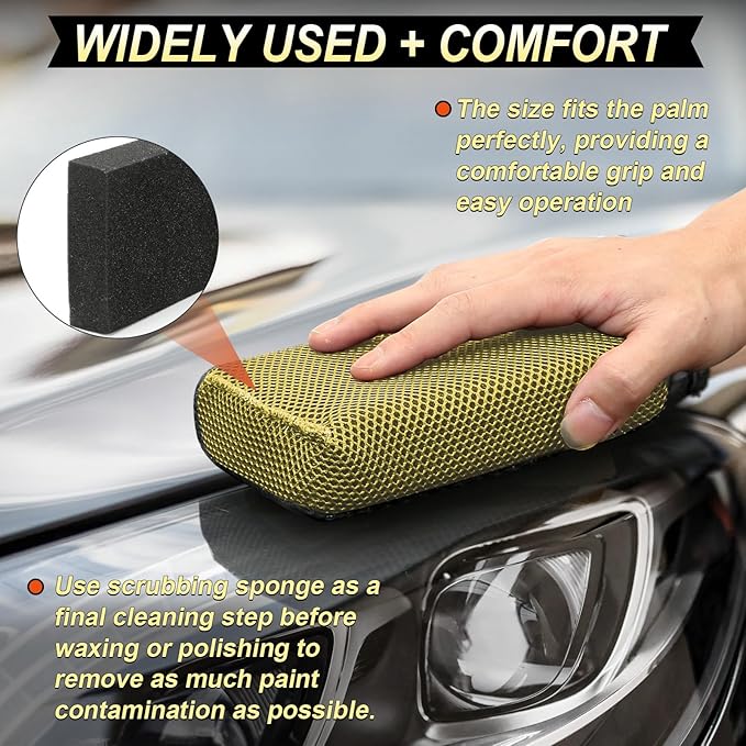 Car Wash Sponge, Dual Sided Car Clay Scrubber - Image 7