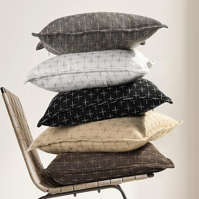 ZWJD Pillow Covers 20x20 Set of 2 Soft Polyester Textured Pillow Covers - Image 5