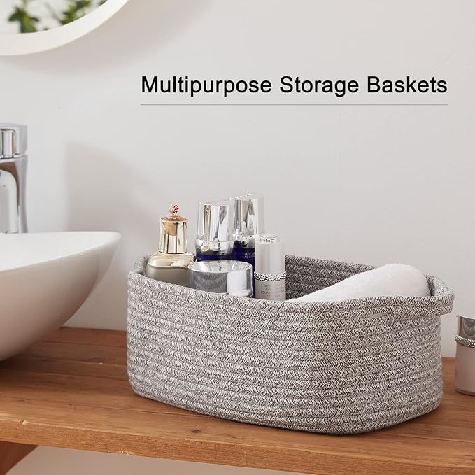 OIAHOMY Cotton Rope Baskets, Woven Baskets - Image 7