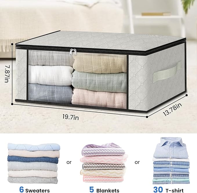 HomeHacks Storage 10-Pack Clothes Organizer Storage Bags Foldable Storage Box - Image 2