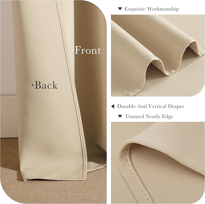 PONY DANCE Biscotti Beige Short Blackout Curtains - Image 5