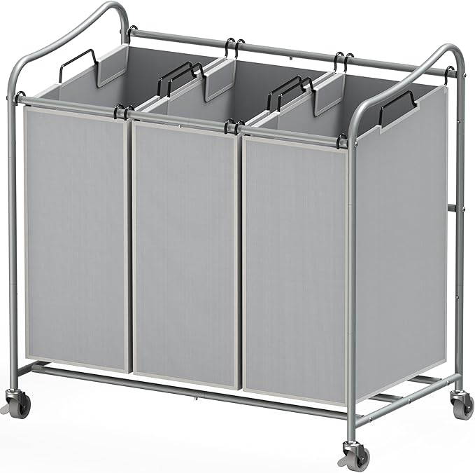 Simple Houseware Heavy-Duty 3-Bag Laundry Sorter Cart by SimpleHouseware