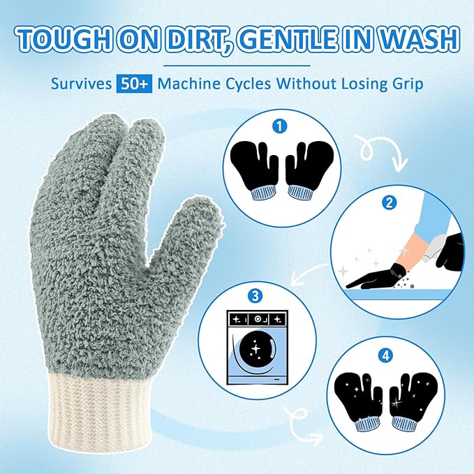 MIG4U Microfiber Dusting Gloves House Cleaning Glove - Image 3