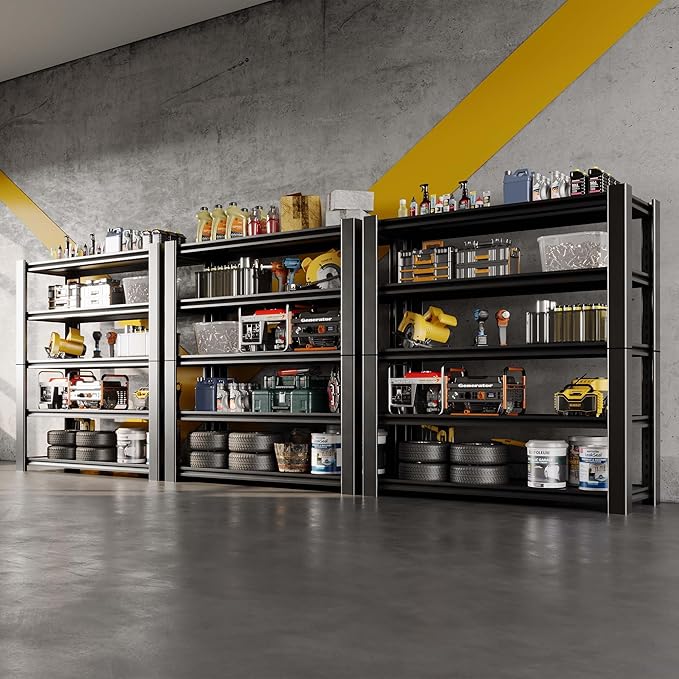 47.8" W Heavy Duty Garage Shelving 3000LBS Storage Shelves, Adjustable 5-Tier by WOZBUD