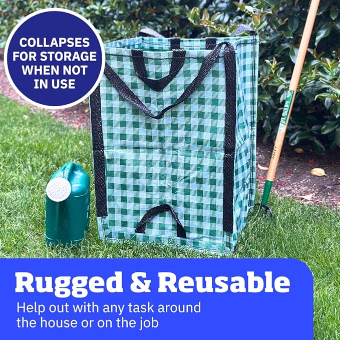 DURASACK Heavy Duty Home and Yard Bags 48-Gallon Reusable Self-Standing Lawn - Image 5