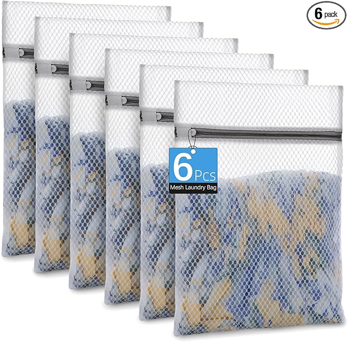 6-Pack Honeycomb Mesh Laundry Bags by Tocode