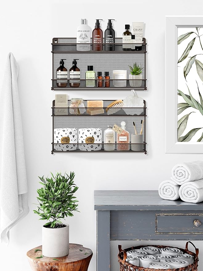 CAXXA 2 PK 2 Tier Mesh Kitchen Counter-top or Wall Mount Spice Rack Jars - Image 6
