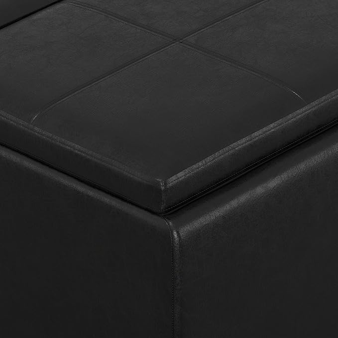 SIMPLIHOME Avalon 42 inch Wide Contemporary Rectangle Storage Ottoman in - Image 8