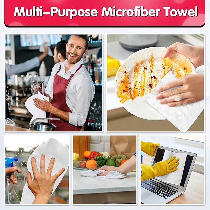 FIXSMITH White Microfiber Cleaning Cloth, 11.5"X11.5" Cleaning Rags - Image 6