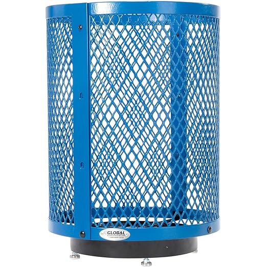 Global Industrial Outdoor Diamond Steel Trash Can - Image 3