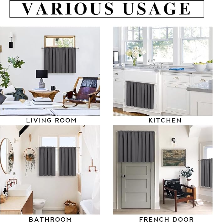 RYB HOME Mini Curtains for Small Window, W29 x L45 inches - Image 7