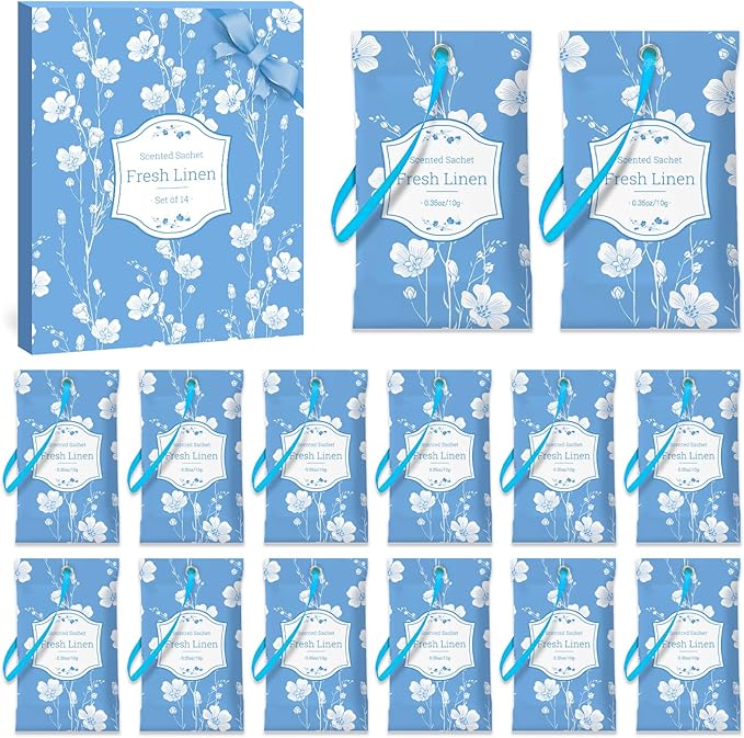 SCENTORINI Scented Sachets for Drawers and Closets, Linen Scent 14 Pack - Image 8
