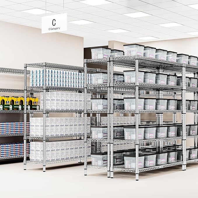 1760 LBs 4 Tier Storage Rack Metal Wire Shelving Unit, Storage Standing Shelf - Image 5