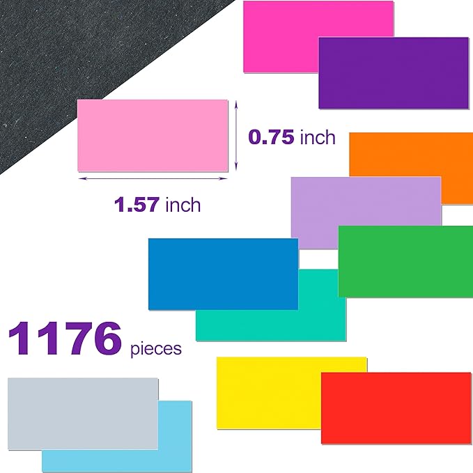 YSHIHE Colored Label Stickers, Rectangular Color Coding Stickers 1.57 x 0.75 - Image 3