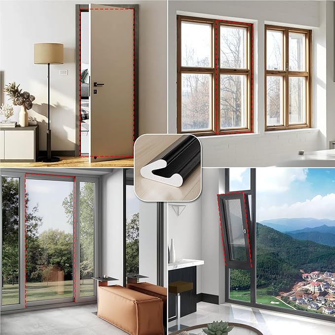 V-Shaped Weather Stripping Door Seal, 33FT Draft Stopper - Image 9