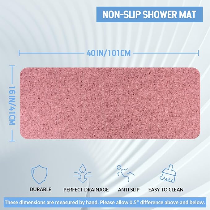 Non-Slip Bathtub Mat, Anti Slip Shower Mat, Fast Drying Bathtub Mats, Foot - Image 2