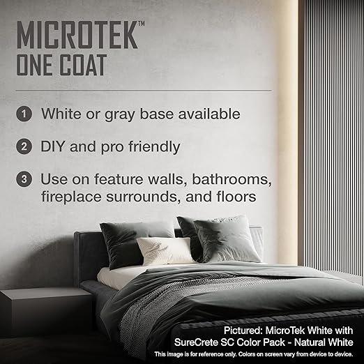 SureCrete MicroTek One Coat | White | 40 lb Bag | Microcement Overlay - Image 4