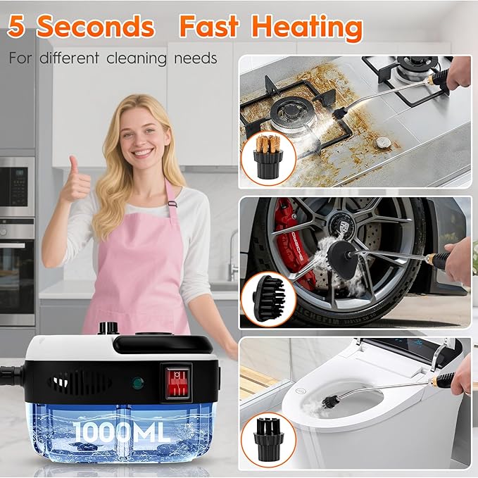 Steam Cleaner, 2500W High Handheld Steam Cleaner, 1L Portable Car Steam Cleaner - Image 7