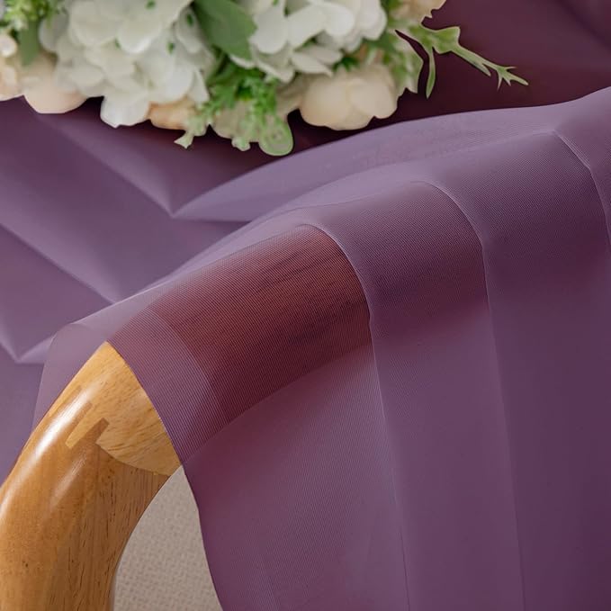 Chyhomenyc Plum Sheer Curtains 78 Inches Long 2 Panels Set - Image 2