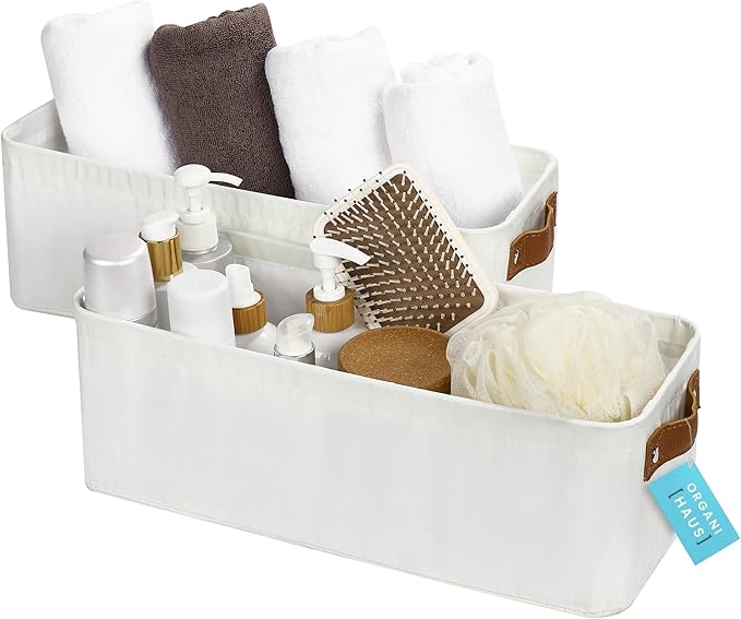 OrganiHaus Narrow Storage Bins 15x06in, Small Closet Bins by OrganiHaus