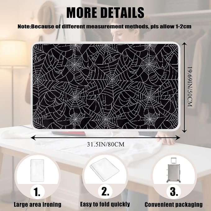 Spider Web Ironing Mat Black Heat Resistant Ironing Blanket Thick Portable - Image 7