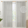 YoungsTex Light Grey Linen Semi Sheer Curtains by YoungsTex