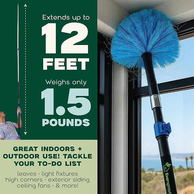 EVERSPROUT Twist-On Cobweb Duster | Indoor & Outdoor use Brush Attachment | - Image 7