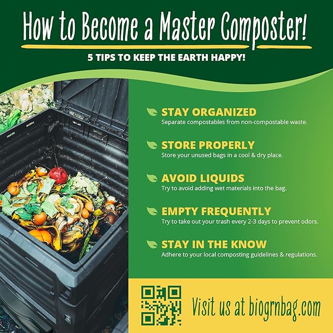 50-55 Gallon Compost Bags, Heavy Duty Compostable Trash Bags, 1.57 Mil Extra - Image 6