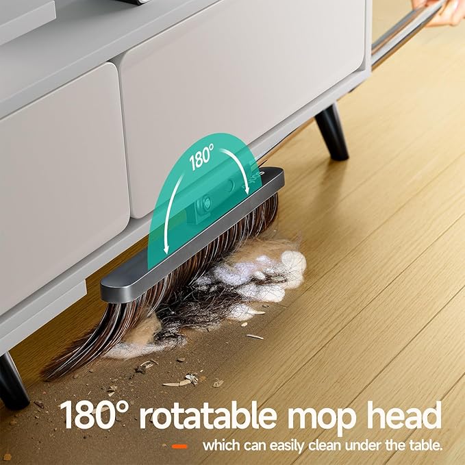 Broom and Dustpan Set for Home, Extra Brush Head & 51.6" Adjustable Long Handle - Image 4