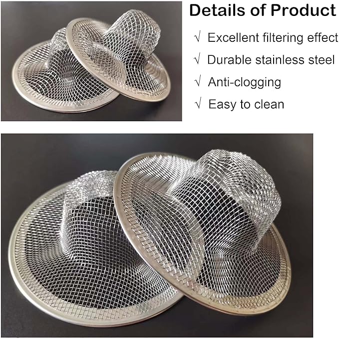 20Pcs Small Drain Mesh Basket, 2.125'' Bathroom Sink Drain Strainer Screen Mesh - Image 3