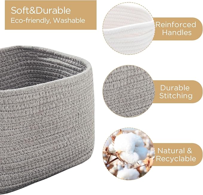 Small Cotton Rope Basket – Storage Bin - Image 7