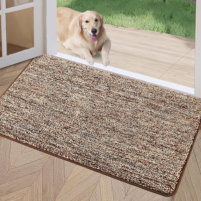 REFETONE Coffee/Brown Doormat, Indoor Non Slip Absorbent Rug - Image 7