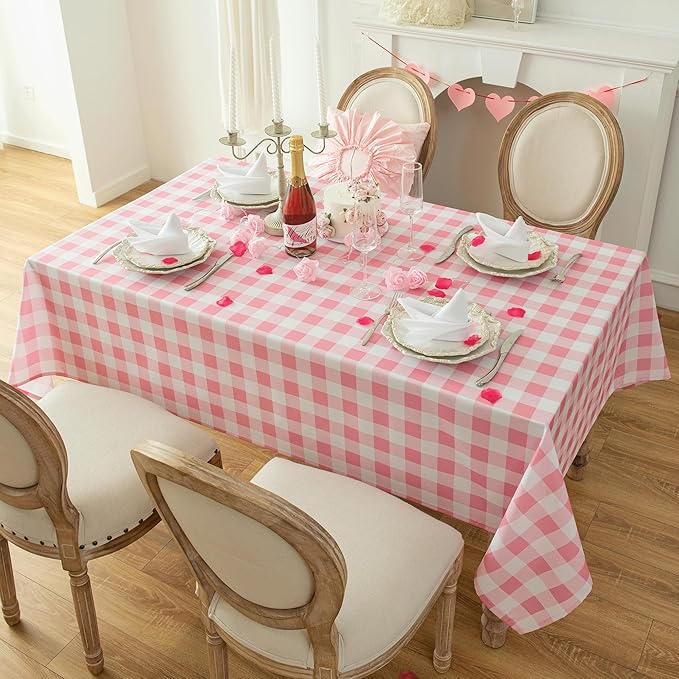 Classic Gingham Plaid Tablecloth Fabric - Image 8