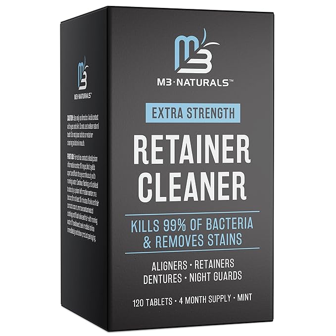 Retainer Cleanser Tablets Invisalign Cleaner, Removes Odors Discoloration by M3Naturals