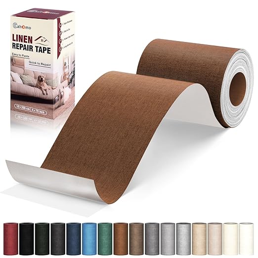 Linen Repair Tape 4x79 inch, Self Adhesive Fabric Patches, Linen Patch Tape Kit by Cahomo