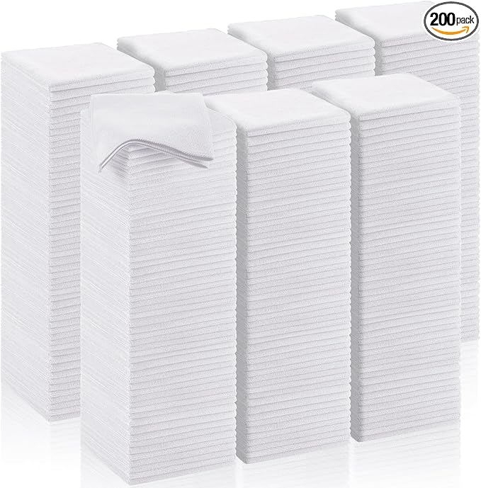 200 Pcs Microfiber Cleaning Cloth 16x16 Inch Microfiber Towels by Oudain