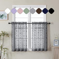 Aiyufeng Grey Sheer Curtains Tiers 36 Inch Length 2 Panels Set, Airy by Aiyufeng