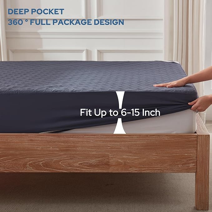 BEDLORE Waterproof Mattress Protector, Twin Size Noiseless Mattress Pad - Image 4