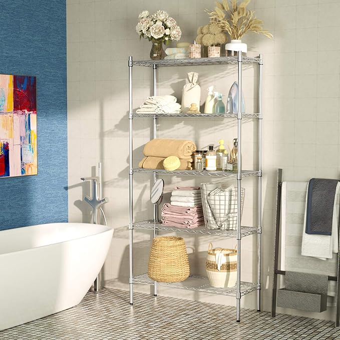 Auslar 5-Shelf Storage Shelves Heavy Duty 5 Tiers Standing Large Shelving Units - Image 2