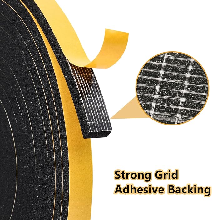 Black Weather Stripping Door Seal Strip, Strong Adhesive, Lightproof, Soundproof - Image 3