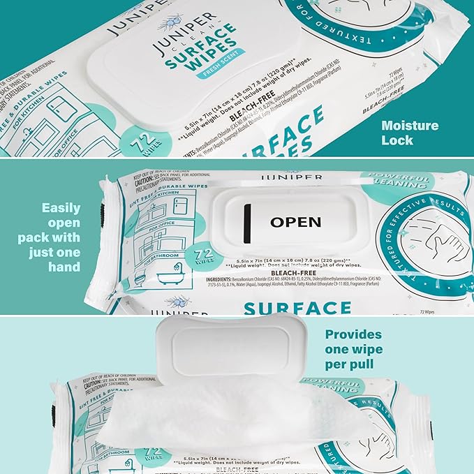 3 Pack Surface Cleaning Wipes Bleach Free, All-Purpose Cleaner - Image 5