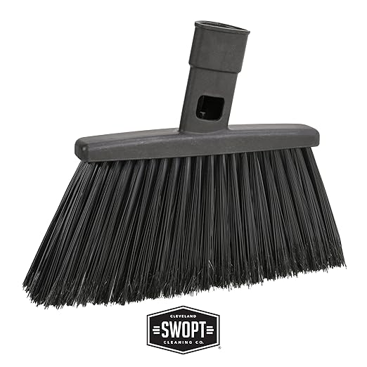 SWOPT Angled Broom Head + Push Broom Head + 17” Steel Dustpan – Multi-Surface - Image 2