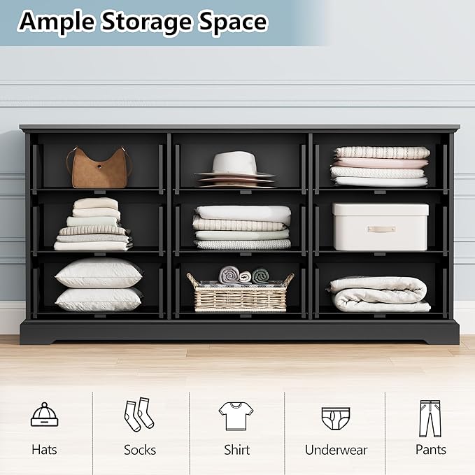 9 Drawer Dresser for Bedroom, Rustic Farmhouse Dresser - Image 4
