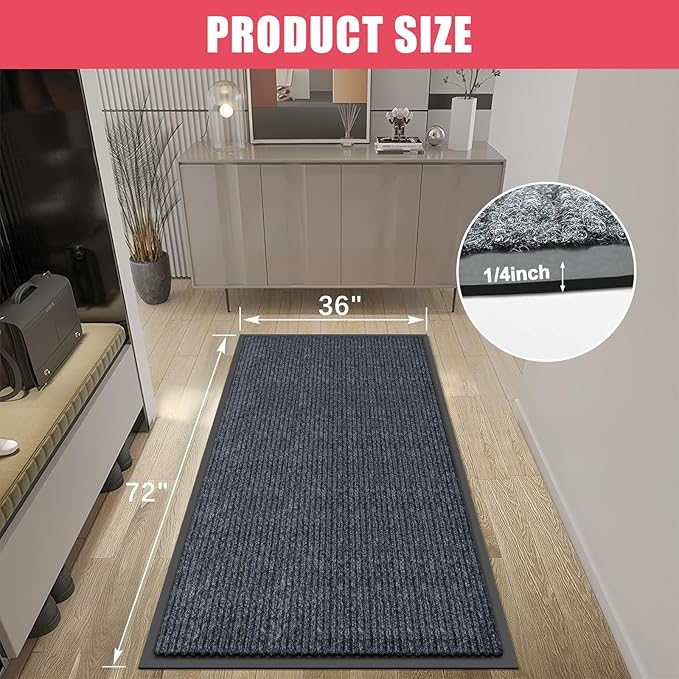 Kuyal Front Door Mat, Commercial Floor Mats Inside Outside Entrance, Heavy Duty - Image 3